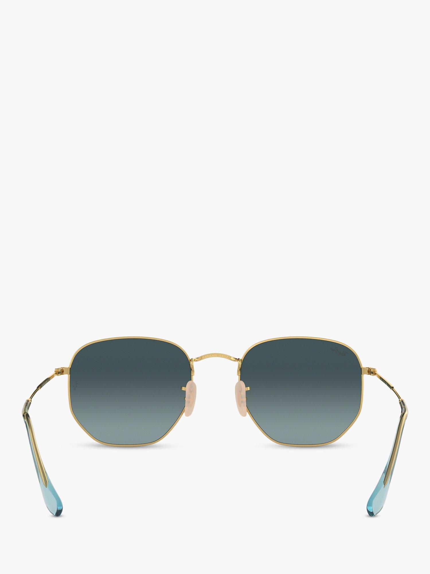 Product image 7 of 11, which shows Ray-Ban RB3548N Unisex Hexagonal Sunglasses, Gold/Blue Gradient