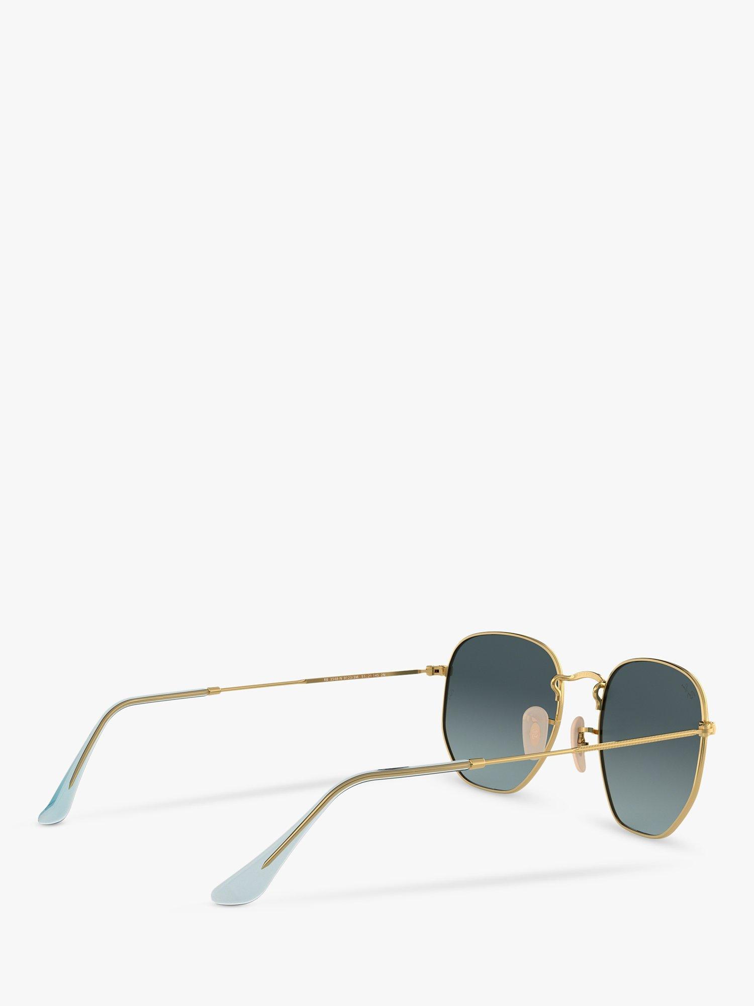 Product image 9 of 11, which shows Ray-Ban RB3548N Unisex Hexagonal Sunglasses, Gold/Blue Gradient