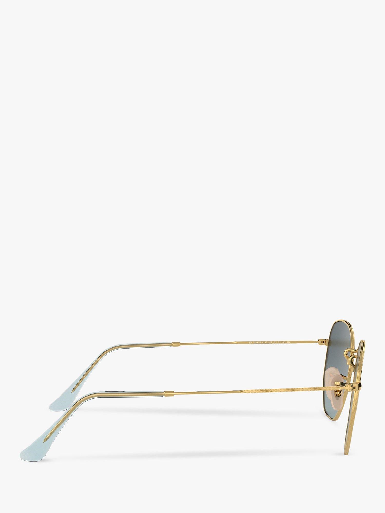 Product image 10 of 11, which shows Ray-Ban RB3548N Unisex Hexagonal Sunglasses, Gold/Blue Gradient