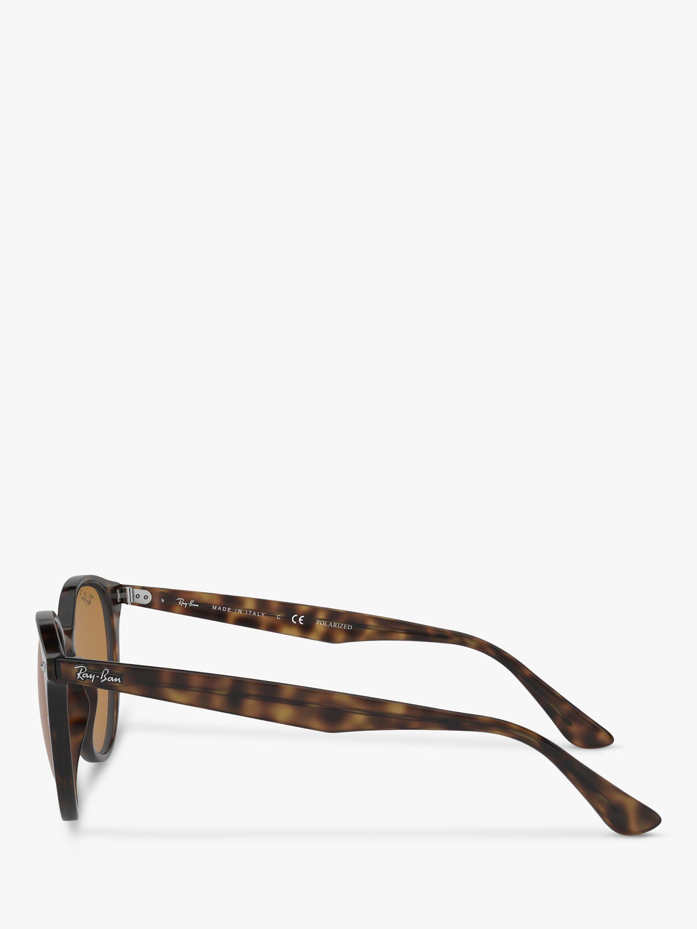 Product image 4 of 11, which shows Ray-Ban RB4305 Unisex Polarised Sunglasses, Havana/Brown
