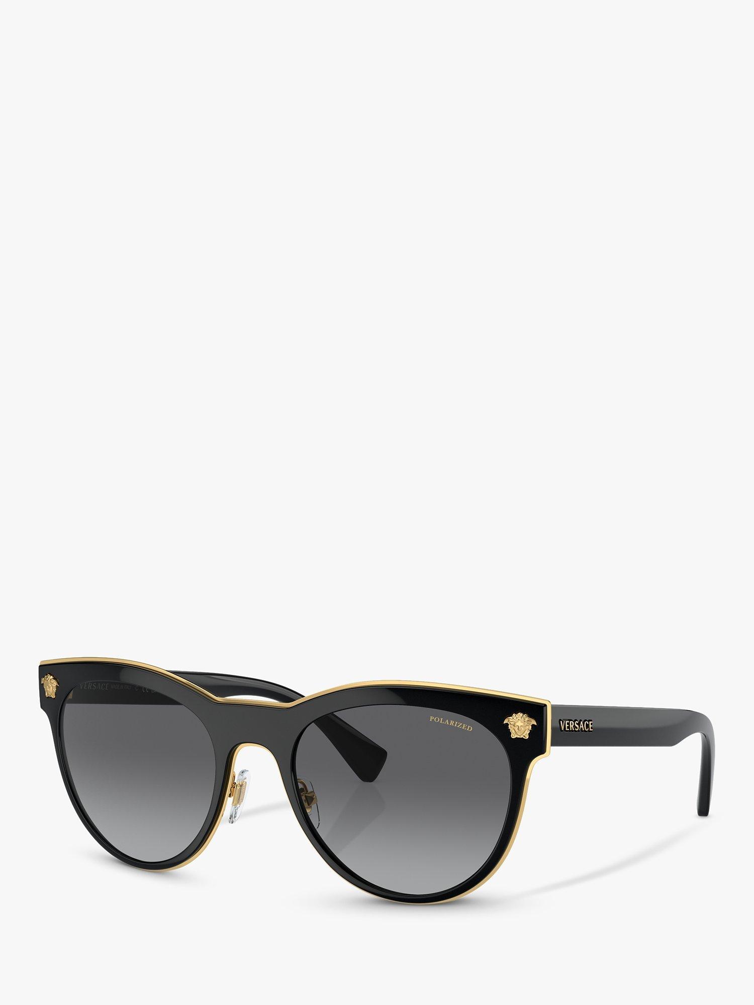 Product image 1 of 11, which shows Versace VE2198 Women's Oval Sunglasses, Black/Grey