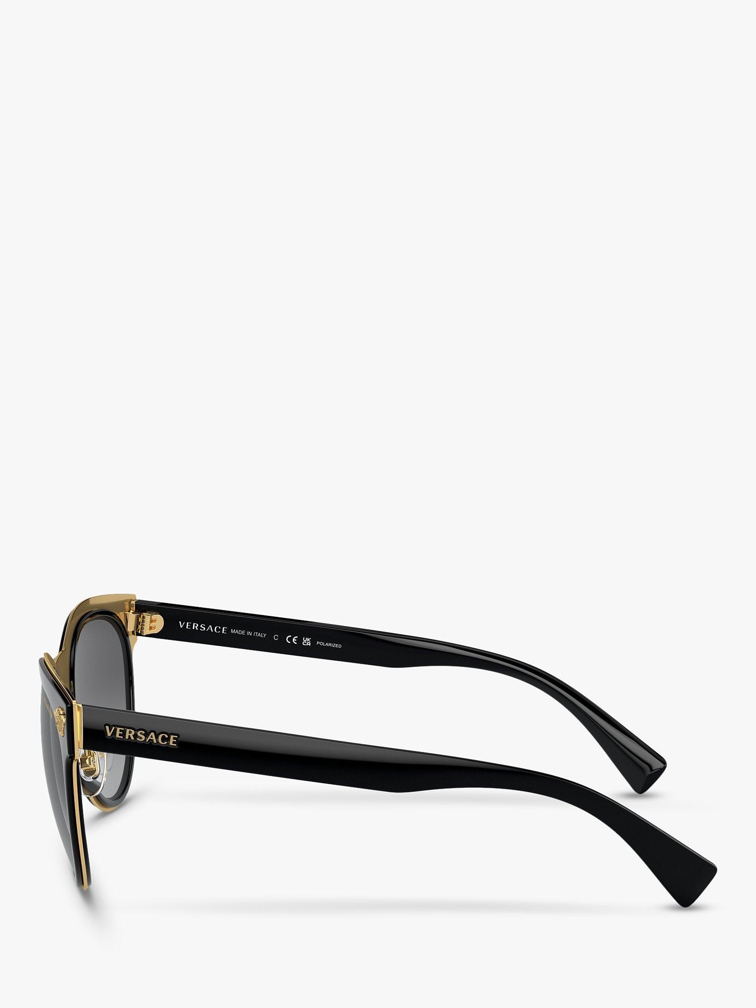 Product image 3 of 11, which shows Versace VE2198 Women's Oval Sunglasses, Black/Grey