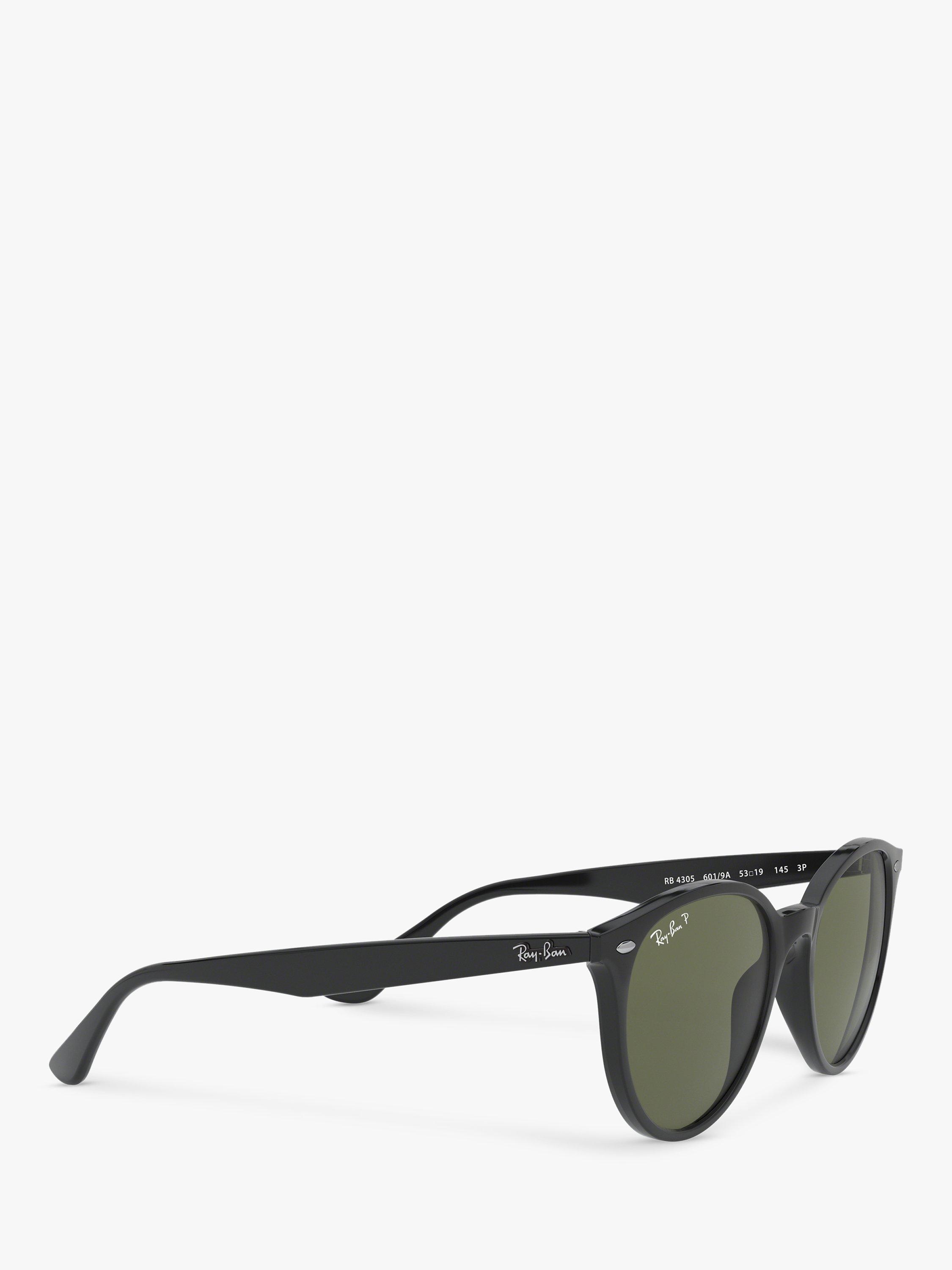 Product image 11 of 11, which shows Ray-Ban RB4305 Unisex Polarised Sunglasses, Black/Green