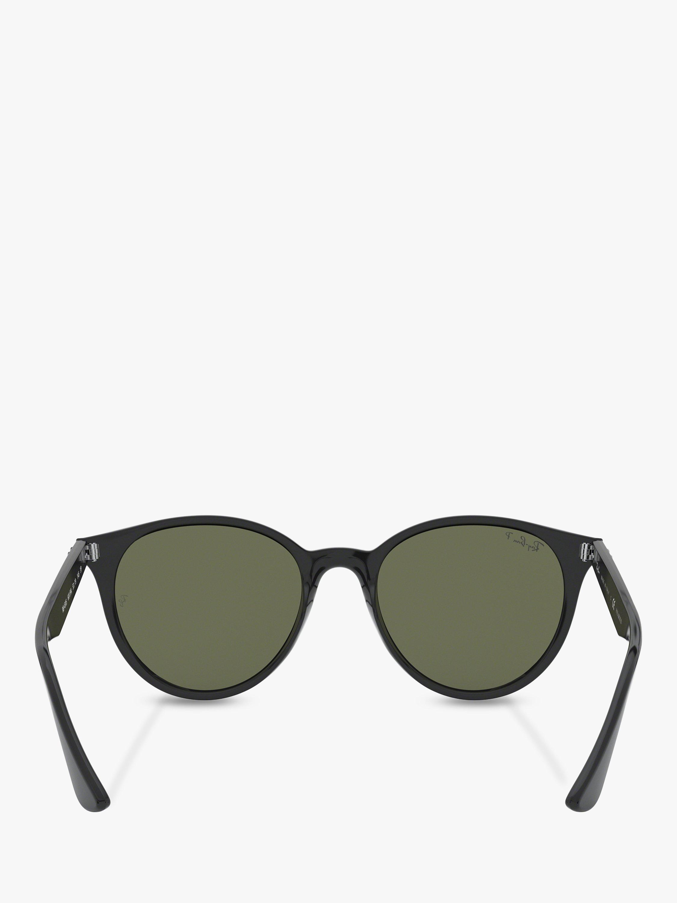Product image 7 of 11, which shows Ray-Ban RB4305 Unisex Polarised Sunglasses, Black/Green