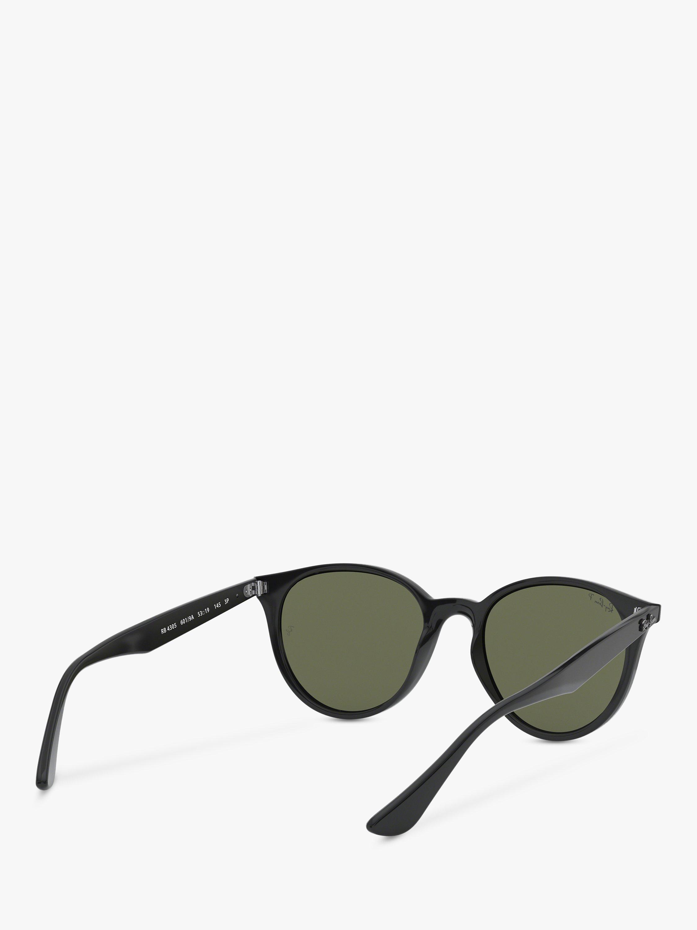 Product image 8 of 11, which shows Ray-Ban RB4305 Unisex Polarised Sunglasses, Black/Green