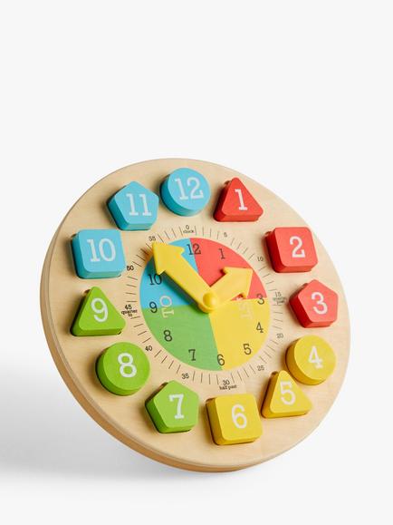 John Lewis Wooden Teaching Clock, Multi
