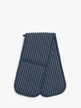 John Lewis Striped Double Oven Glove, Dark Blue