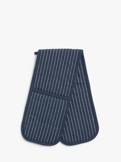 John Lewis Striped Double Oven Glove, Dark Blue, Dark Blue