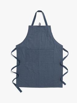 John Lewis Striped Apron, Dark Blue, Dark Blue