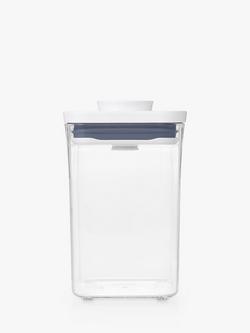 OXO POP Square Short Kitchen Storage Container, 1L, Clear, Clear