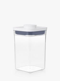 OXO POP Square Short Kitchen Storage Container, 1L, Clear - view 2, Clear