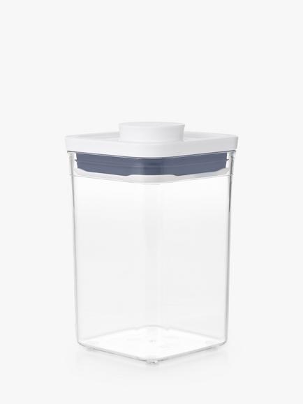 OXO POP Square Short Kitchen Storage Container, 1L, Clear - view 2, Clear