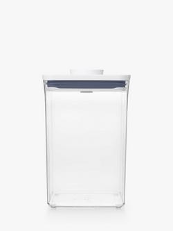 OXO POP Square Large Tall Kitchen Storage Container, 4.2L, Clear, Clear