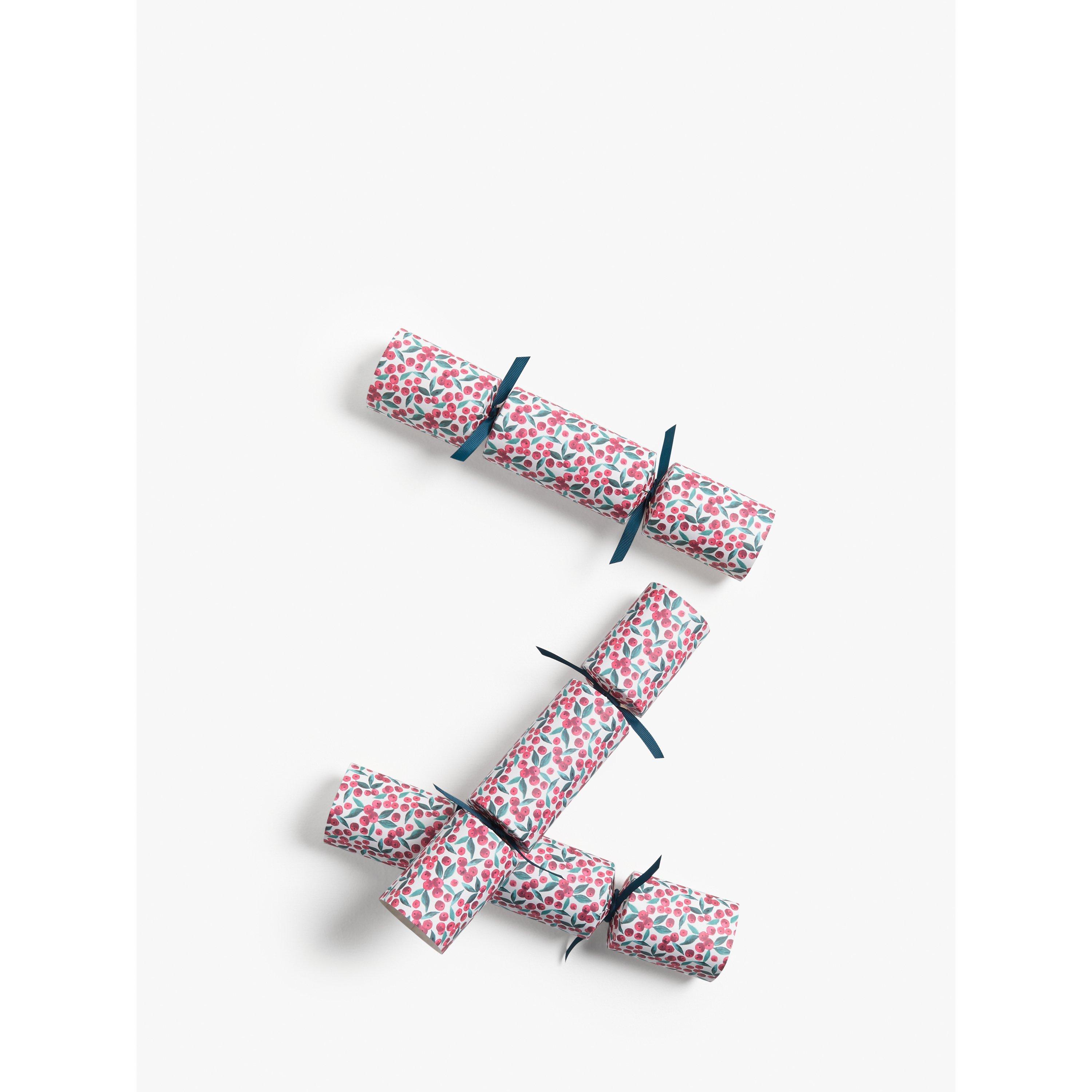 John Lewis & Partners Ditsy Berry Fill Your Own Christmas Crackers, Pack of 6, Red / Green