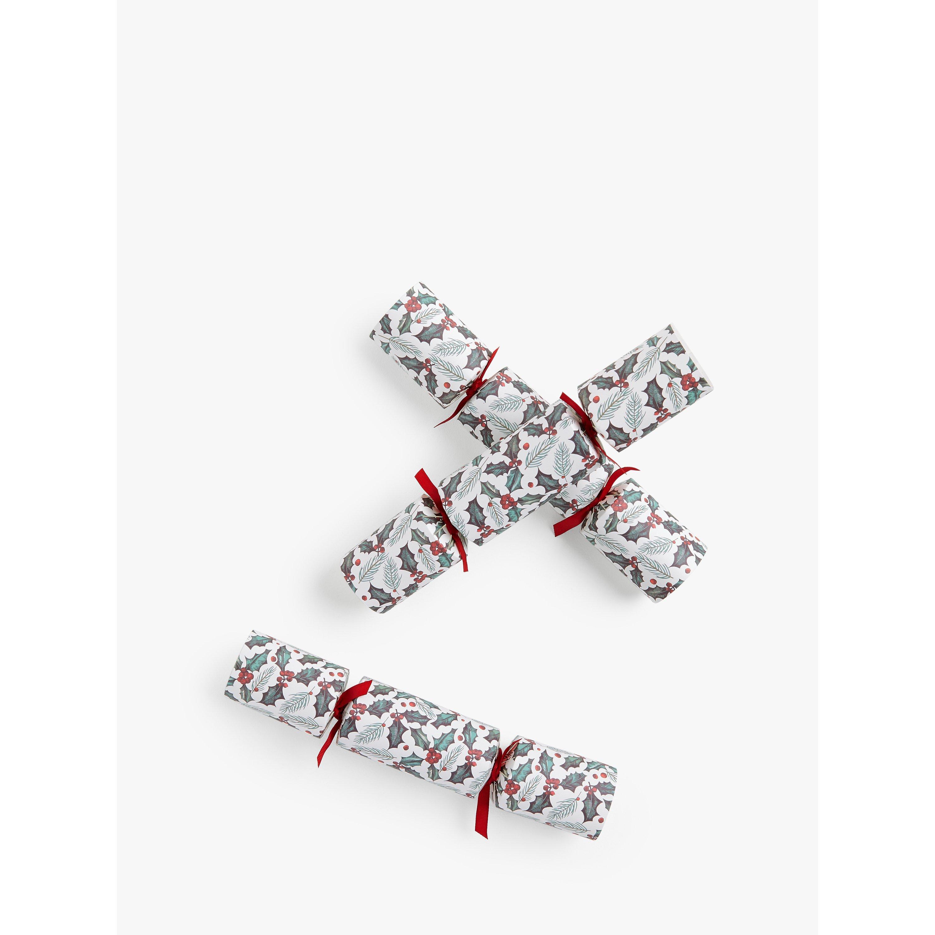 John Lewis & Partners Holly & Pine Fill Your Own Christmas Crackers, Pack of 6, Green