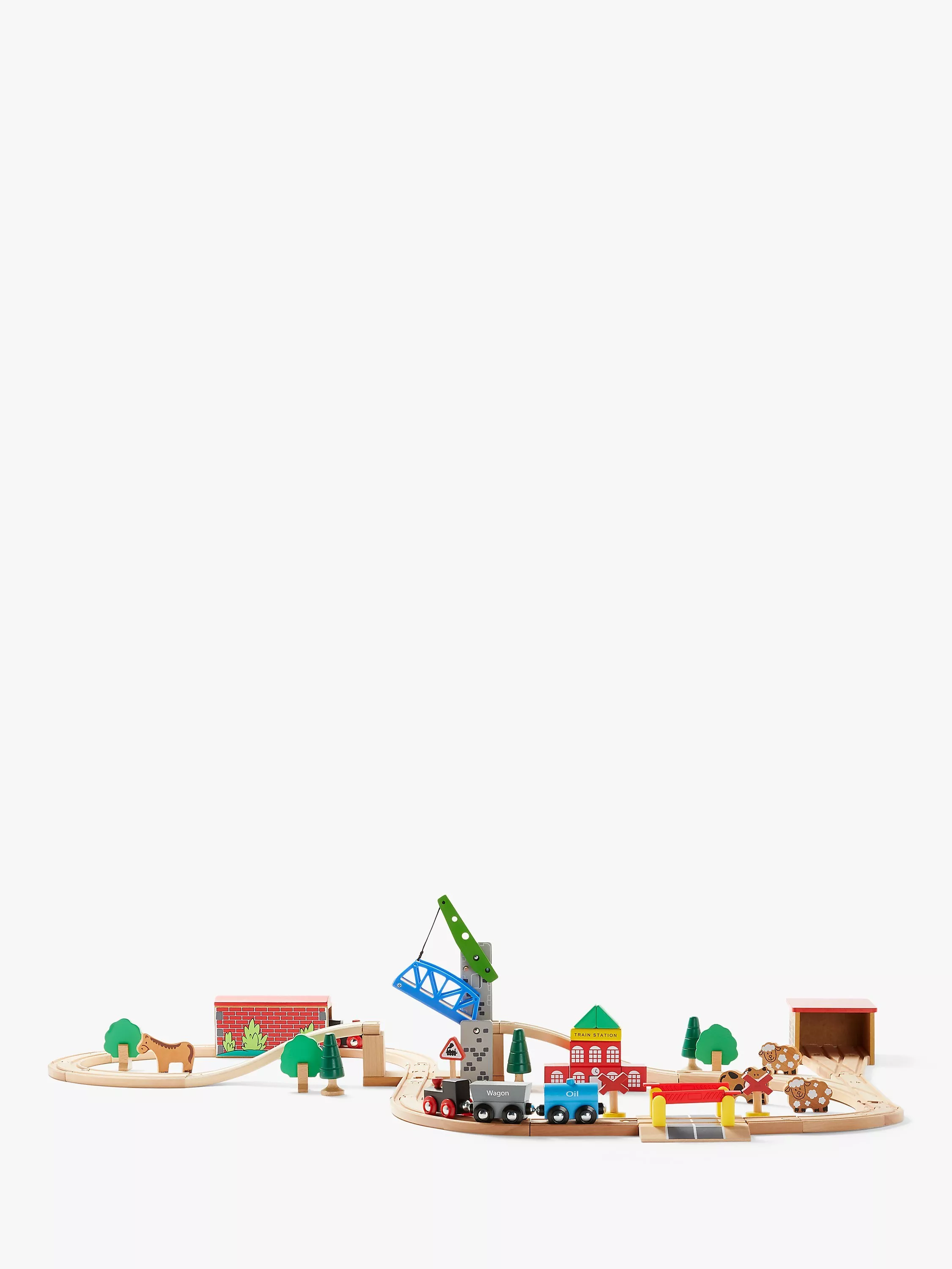 John Lewis Wooden Train Set 50 Pieces