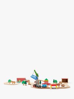 John Lewis Wooden Train Set, 50 Pieces, Multi