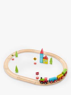 John Lewis Wooden Train Set, 24 Pieces, Multi