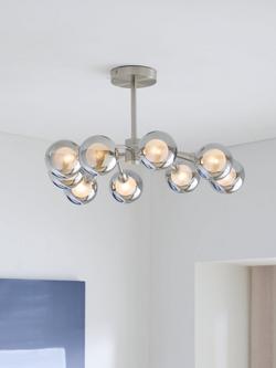 John Lewis Huxley 9 Arm Semi Flush Ceiling Light - view 2, Steel