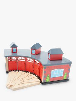 John Lewis Wooden Train Engine Shed, Multi