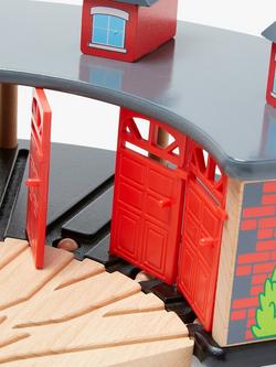 John Lewis Wooden Train Engine Shed - view 2, Multi