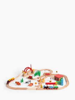 John Lewis Wooden Train Set, 120 Pieces, Multi