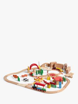 John Lewis Wooden Train Set, 120 Pieces - view 2, Multi