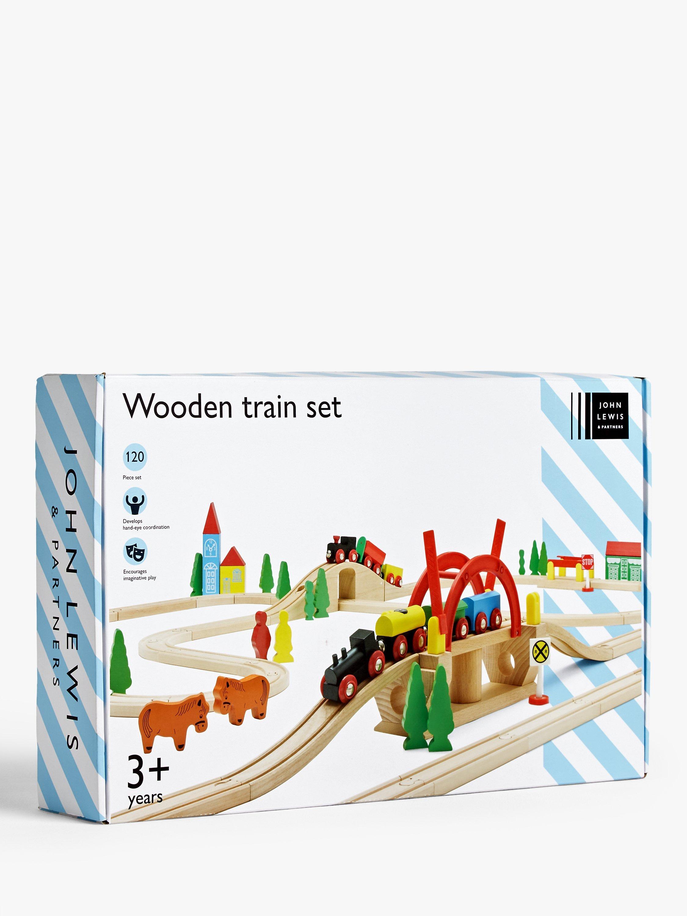 120 piece wooden train set online