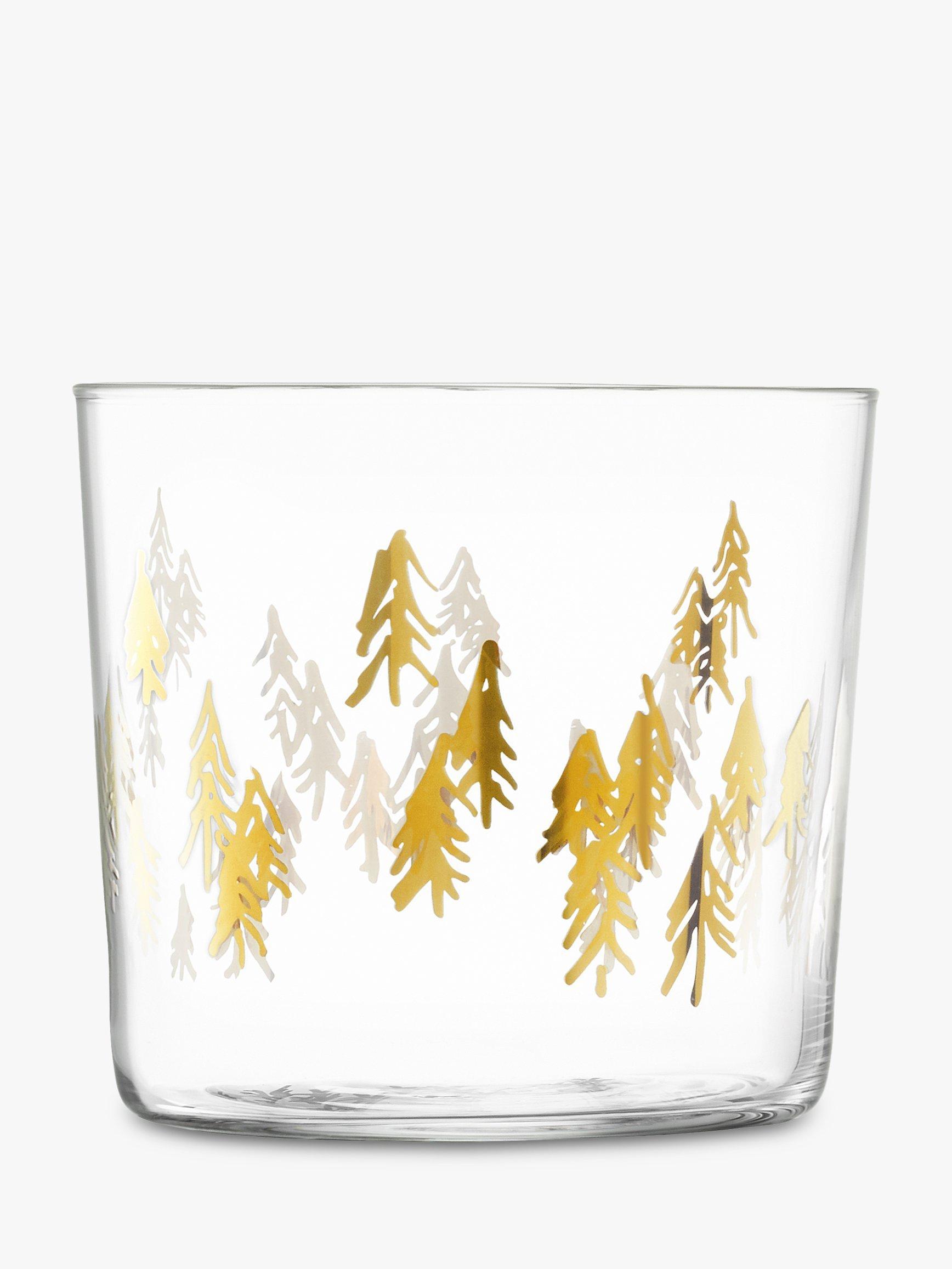 LSA International Fir Tree Metallic Glass Tumblers, Set of 2, 310ml, Clear/Gold