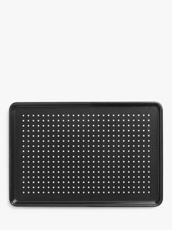 John Lewis Professional Non-Stick Perforated Baking Tray, 39cm, Black