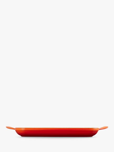 Le Creuset Essentials Cast Iron 24cm Skinny Square Grill - view 2, Volcanic
