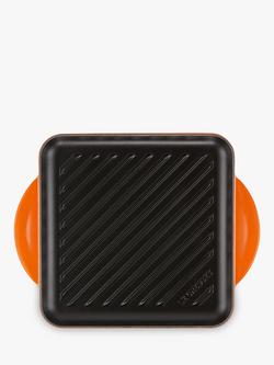 Le Creuset Essentials Cast Iron 24cm Skinny Square Grill, Volcanic