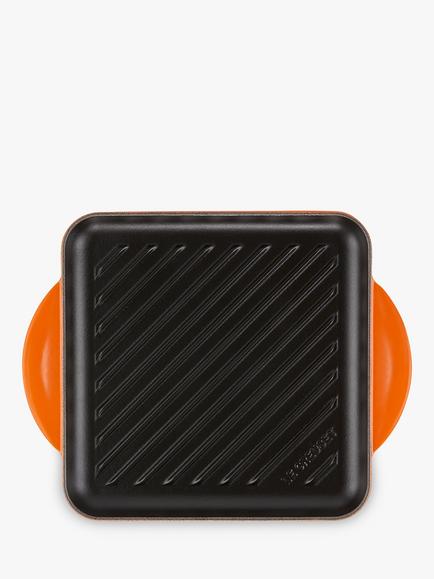 Le Creuset Essentials Cast Iron 24cm Skinny Square Grill, Volcanic