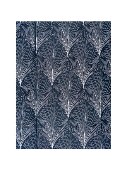 John Lewis Deco Fan Made to Measure Curtains or Roman Blind, Indigo, Indigo