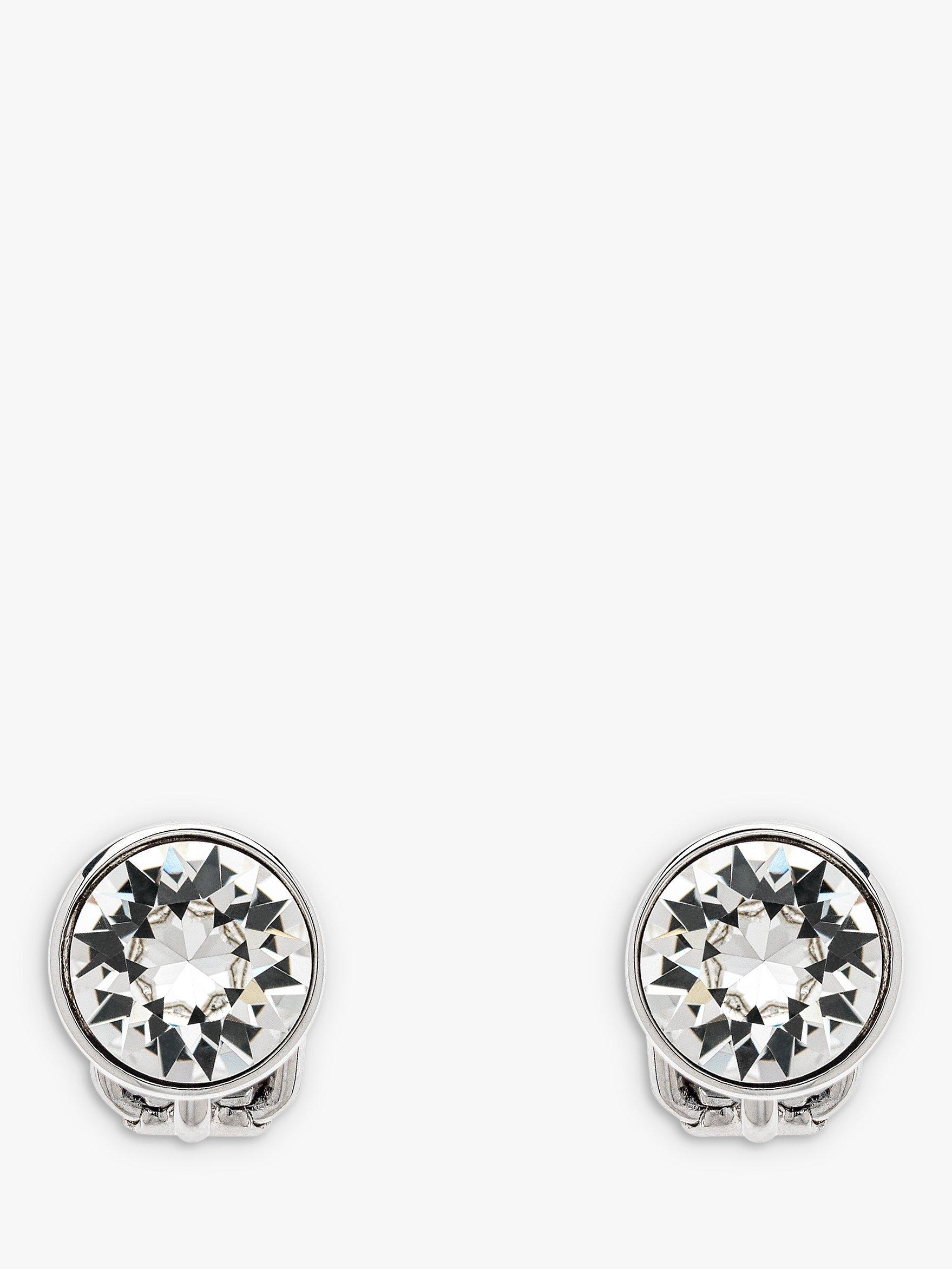 Emma Holland Classic Swarovski Crystal Clip-On Stud Earrings, Silver