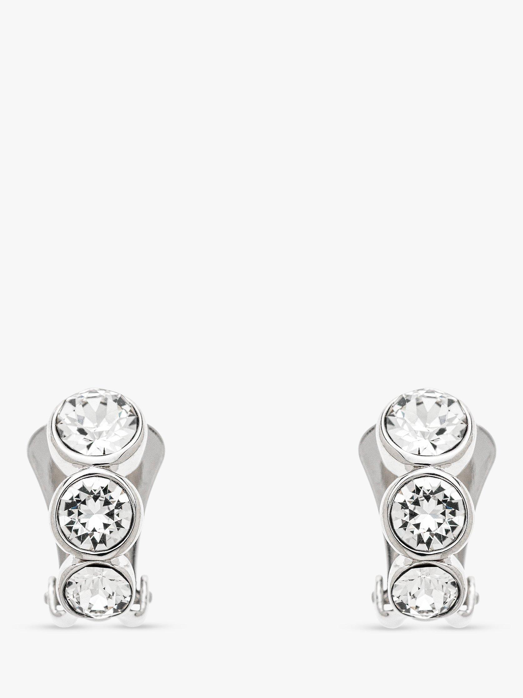 Emma Holland Swarovski Crystal Clip-On Stud Earrings, Silver