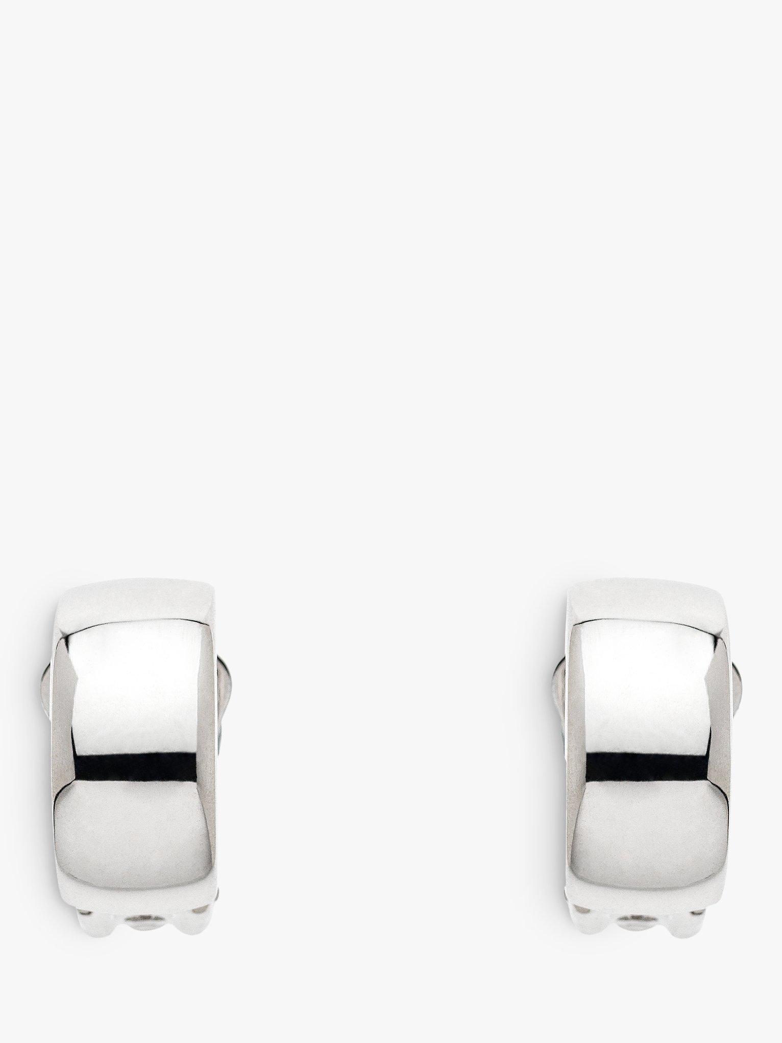 Emma Holland Curved Clip-On Stud Earrings, Silver