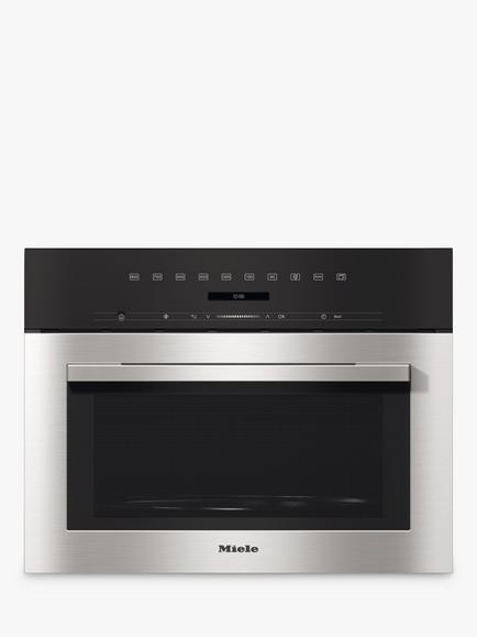 Miele M7140TC 46L Built-In Microwave, Clean Steel, Clean Steel