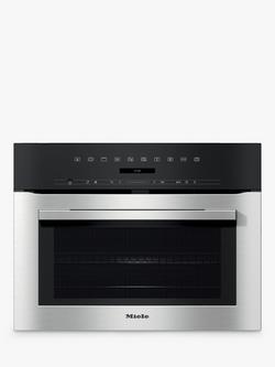 Miele H7140BM Built-In Combination Microwave Oven, Clean Steel, Clean Steel