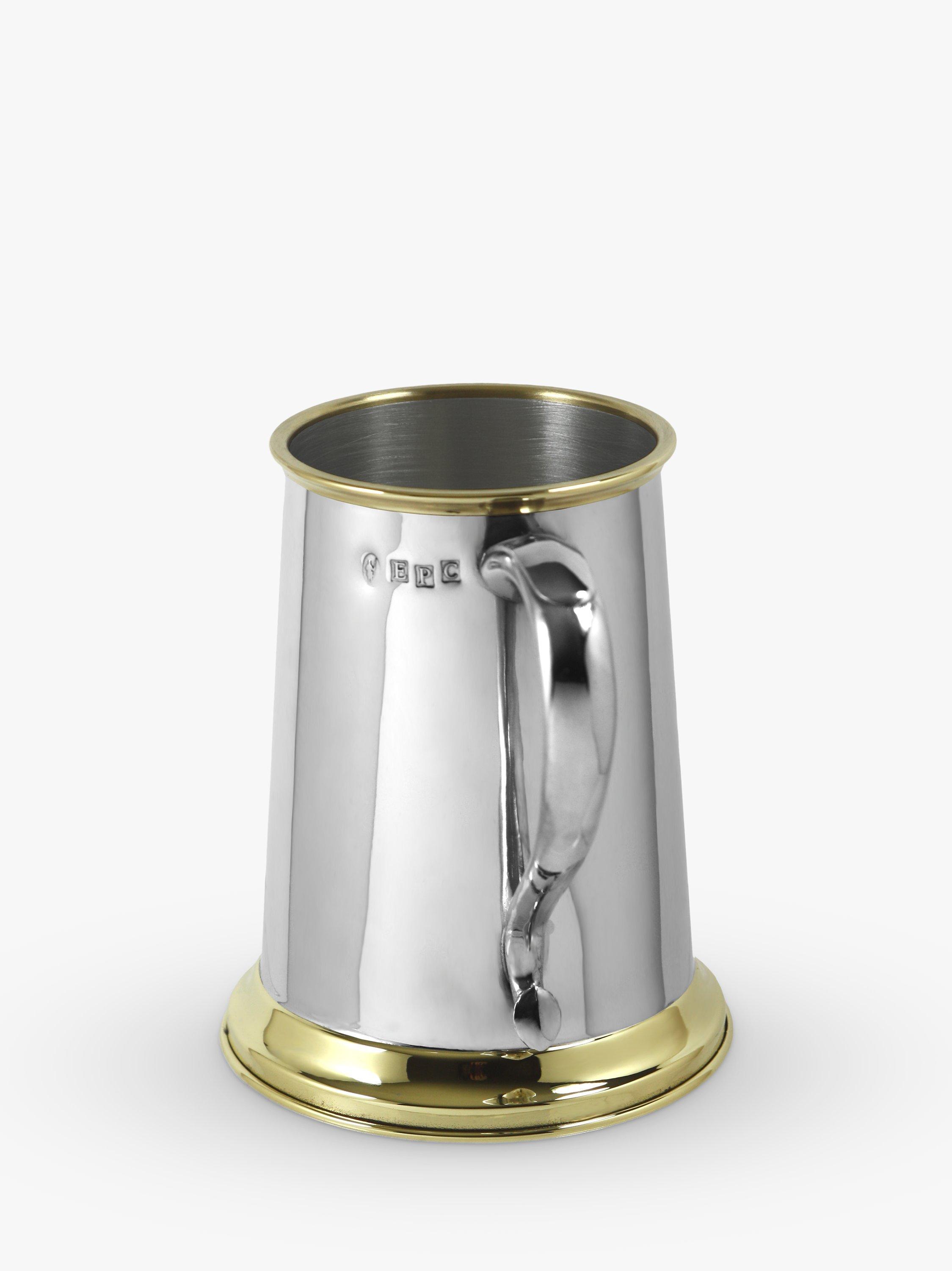 English Pewter Company Brass Rim Tankard