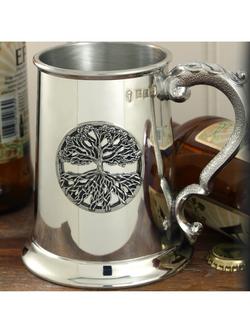 English Pewter Company Tree of Life Tankard - view 2, Silver