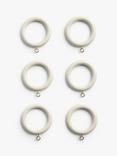 John Lewis Wood Curtain Rings, Dia.35mm, Set of 6