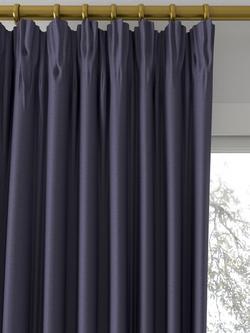 John Lewis Cotton Blend Made to Measure Curtains or Roman Blind, Navy - view 2, Navy