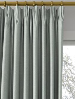 John Lewis Cotton Blend Made to Measure Curtains or Roman Blind, Dark Duck Egg - view 2, Duck Egg