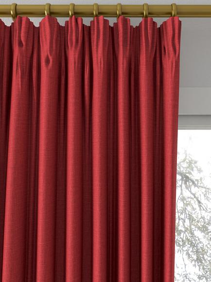 John Lewis Cotton Blend Made to Measure Curtains or Roman Blind, Claret - view 2, Claret