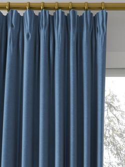 John Lewis Knitted Velvet Made to Measure Curtains or Roman Blind, Indigo - view 2, Indigo