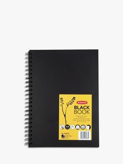 Derwent A4 Hardback Sketchbook, Black, Black
