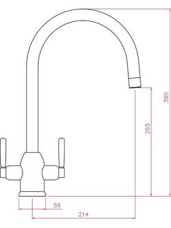 John Lewis Leap 2 Lever Kitchen Tap - view 2, Chrome