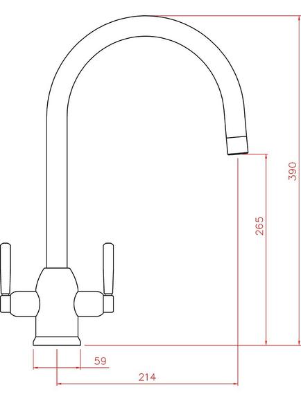 John Lewis Leap 2 Lever Kitchen Tap - view 2, Chrome