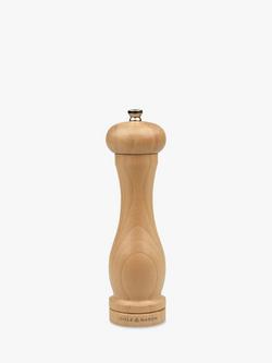 Cole & Mason Beech Wood Pepper Mill, H20cm, Natural